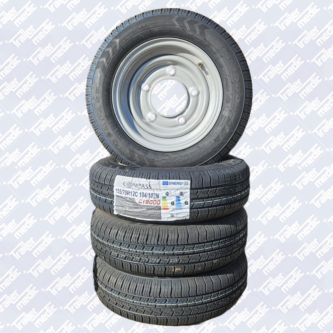 155/70R12C Wheel & Tyre Assembly 5x6.5" PCD